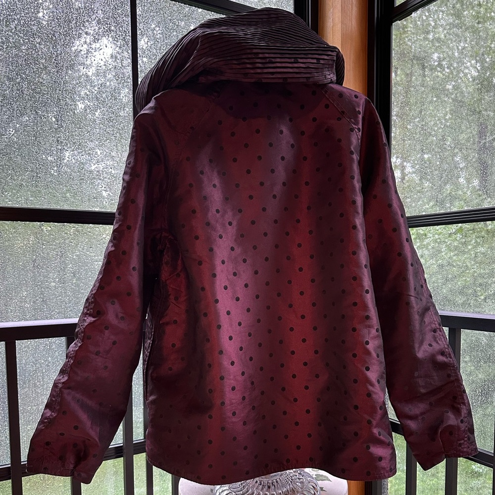 Boho Dotted Whimsigoth Witchy Reversible Hooded Boutique Rain Jacket by UbU ~ M - Picture 3 of 16